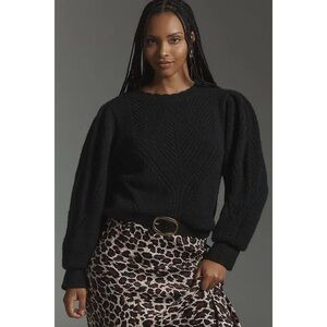 By Anthropologie Scalloped Collar Knit Sweater